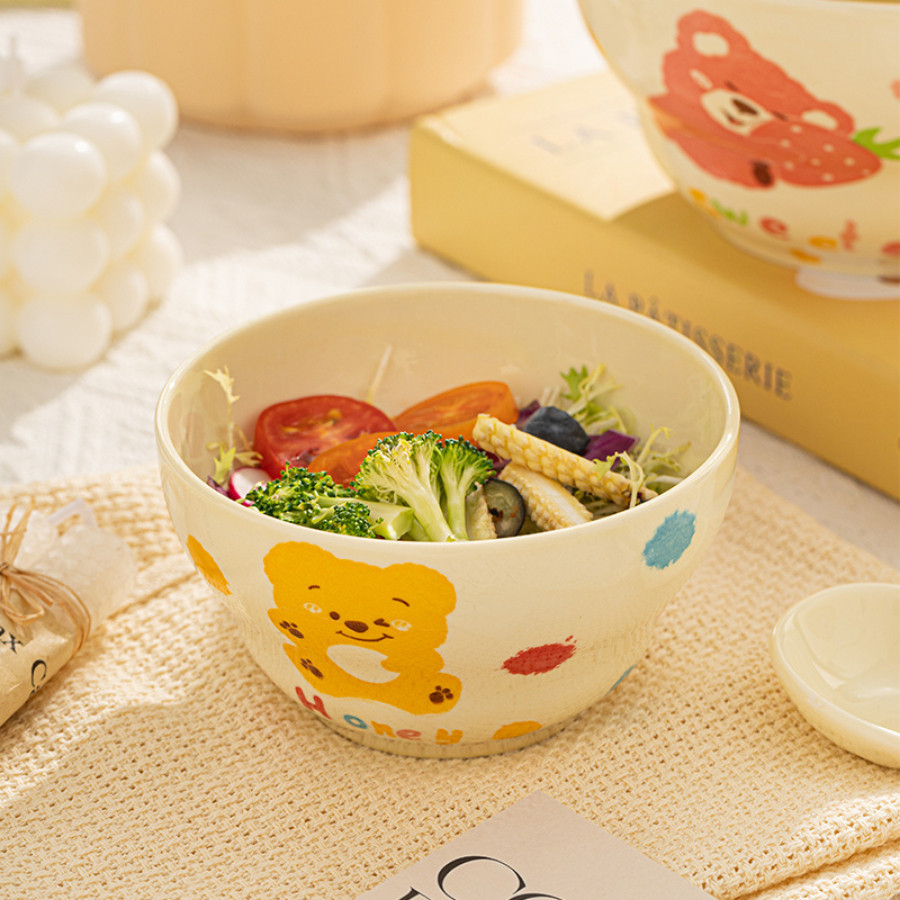 Bát Đĩa Gốm Sứ Cao Cấp In Hình Dễ Thương, Bát Cơm, Đĩa Sứ Phong Cách Cute Đáng Yêu SET018