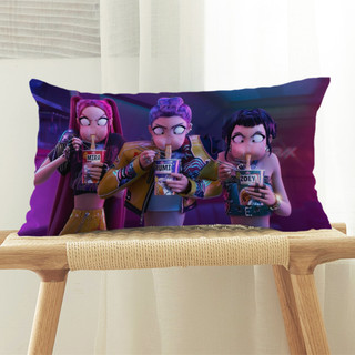 KPop Demon Hunters Vỏ gối hình chữ nhật bằng Polyester in một mặt, Vỏ đệm, Trang trí ghế Sofa tại nhà (Không có lõi)
