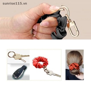 SSVN Sleek Móc Khóa Trang Trí Với Dây Đeo Tay Có Thể Điều Chỉnh Da Scrunchie Móc Khóa Dây Đeo Cổ Tay Co Giãn Cho Nữ.