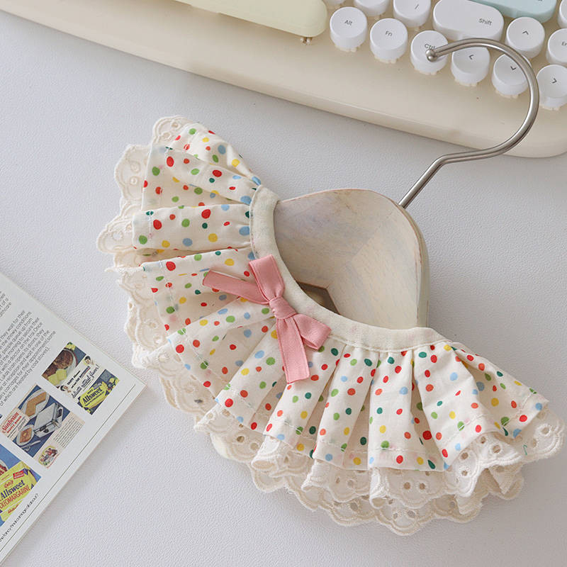 【Ready Stock】 for Cats and Dogs Pet Collar Triangular Binder Saliva Towel Cat Collar Scarf Fabric Lace 0XRS