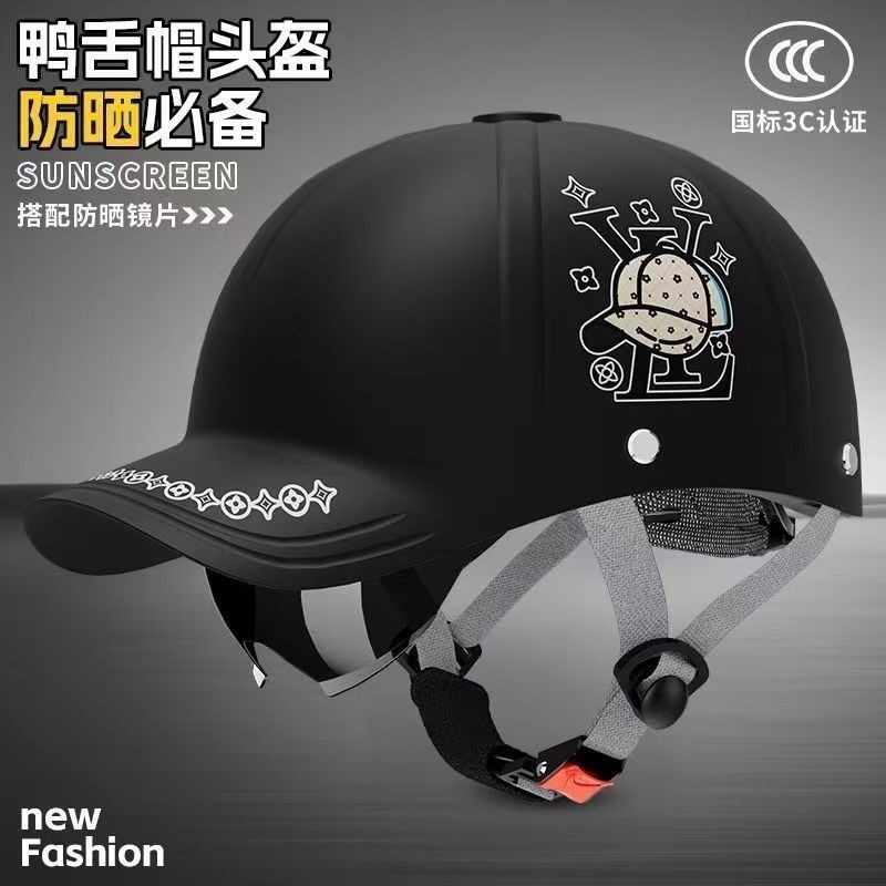 Bóng Chày Chống Nắng Xe Máy Xe Điện Unisex Nửa Mũ Bảo Hiểm Xe Tay Ga Điện Mũ Bảo Hiểm An Toàn