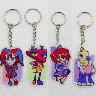 Pomni Ragatha Zooble Kinger Anime Móc Khóa Kỹ Thuật Số Tuyệt Vời Nam Móc Chìa Khóa Cho Nữ Hoạt Hình Hình Acrylic Mặt Dây Chuyền
