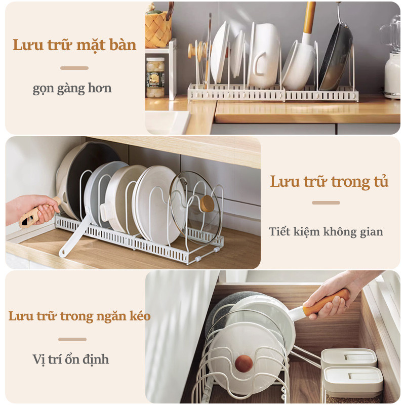 Lifinity Kệ Bếp Đa Năng 2in1Kết Hợp Giá Úp Nồi & Kệ Đỡ Nắp Dễ Dàng Lắp Đặt