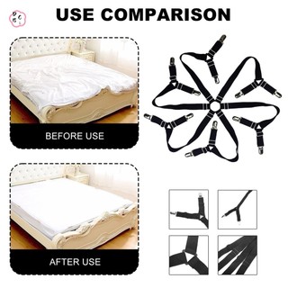 Dây buộc ga trải giường Crisscross Giữ ga trải giường chắc chắn và bó sát Kẹp ga trải giường Thích hợp cho các góc và nệm