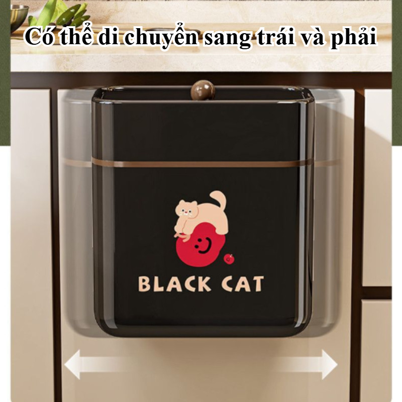 Thùng rác treo tủ bếp nhựa PP cao cấp, Nắp lật tiện dụng, dung tích lớn, chống mùi hiệu quả