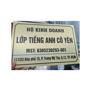 Biển Hộ Kinh Doanh, bảng công ty In UV bền màu Alu Xước Bạc, Vàng,xanh truyền thống Thiết Kế Y/c