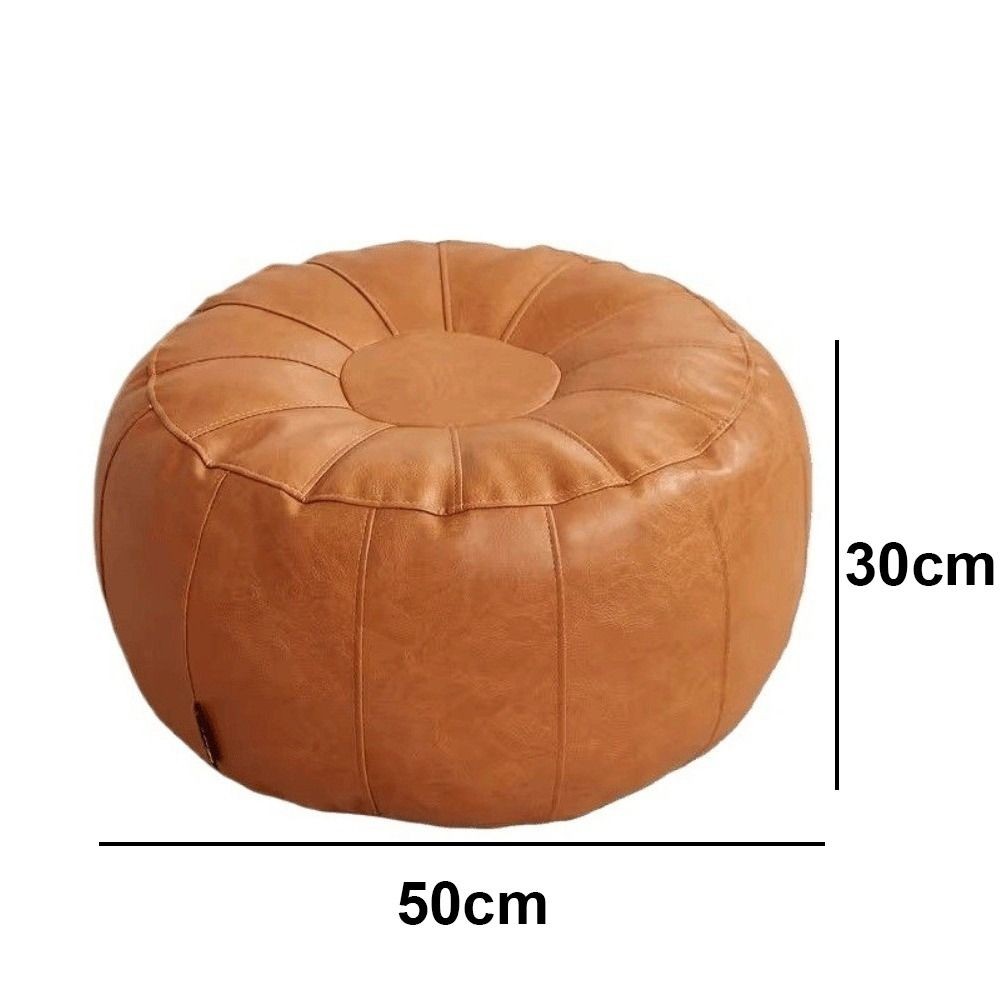 Ghế để chân lưu trữ không bị xáo trộn HOBBYIN, Ghế bảo quản quần áo tròn bằng da PU, Cần đổ đầy quần áo Dung tích lớn Bảo quản chống trượt Pouf Phòng khách