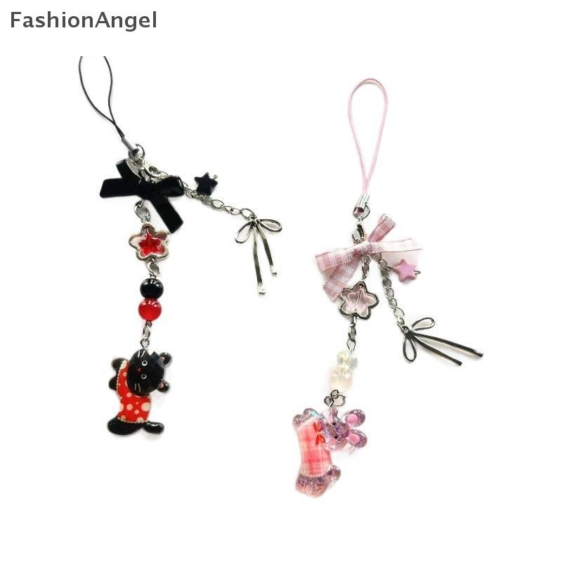FashionAngel Dễ Thương Thỏ Ngọt Nơ Đính Hạt Điện Thoại Dây Đeo Móc Khóa Mặt Dây Chuyền Chống Mất Dây Xích Điện Thoại Túi Đồ Trang Trí Điện Thoại Nữ Tính Quyến Rũ Quà Tặng VN