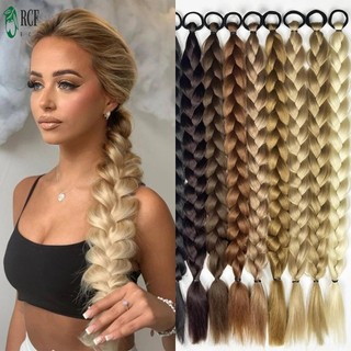 Bộ tóc giả đuôi ngựa bện 24 inch, tóc tổng hợp mềm mại, dùng hàng ngày cho nữ và bé gái