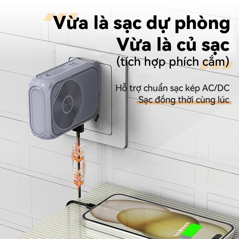 sạc dự phòng  Chính Hãng , Hỗ Trợ Sạc Không Dây,Củ Sạc có chứng nhận CCC, 12 Tháng（D042-3）