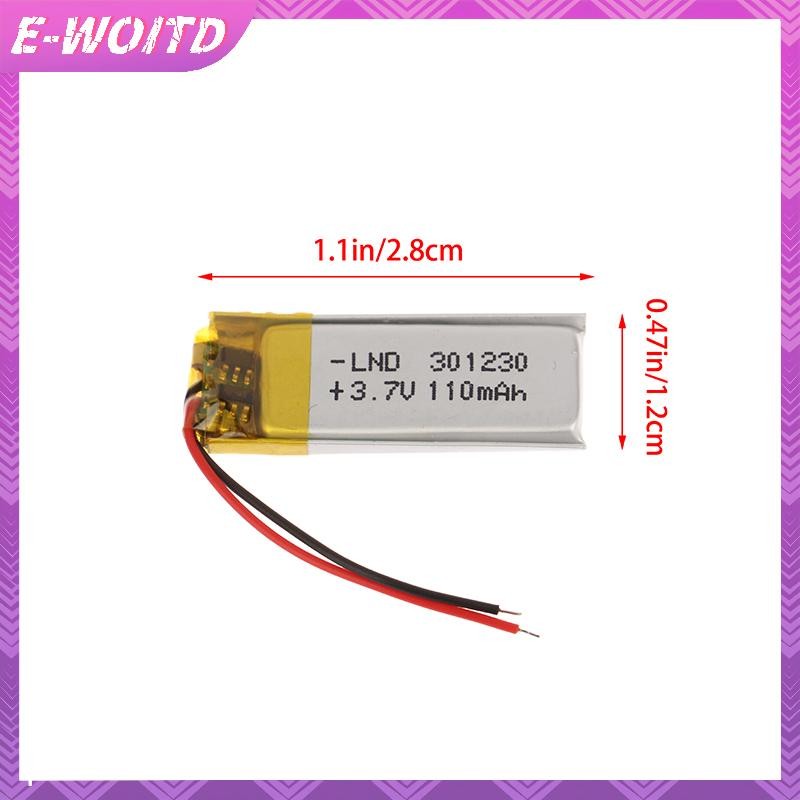 E-WOITD 1 cái 3.7 V 301230 Pin sạc Polymer 110mAh được sử dụng cho tai nghe MP3 MP4 Phụ kiện E-WOITD