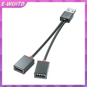 E-woitd 1 Trong 2 Ra USB HUB Xe Ô Tô Bộ Chia Cáp Cáp Dây Sạc Cho Điện Thoại Thông Minh Android HNVN