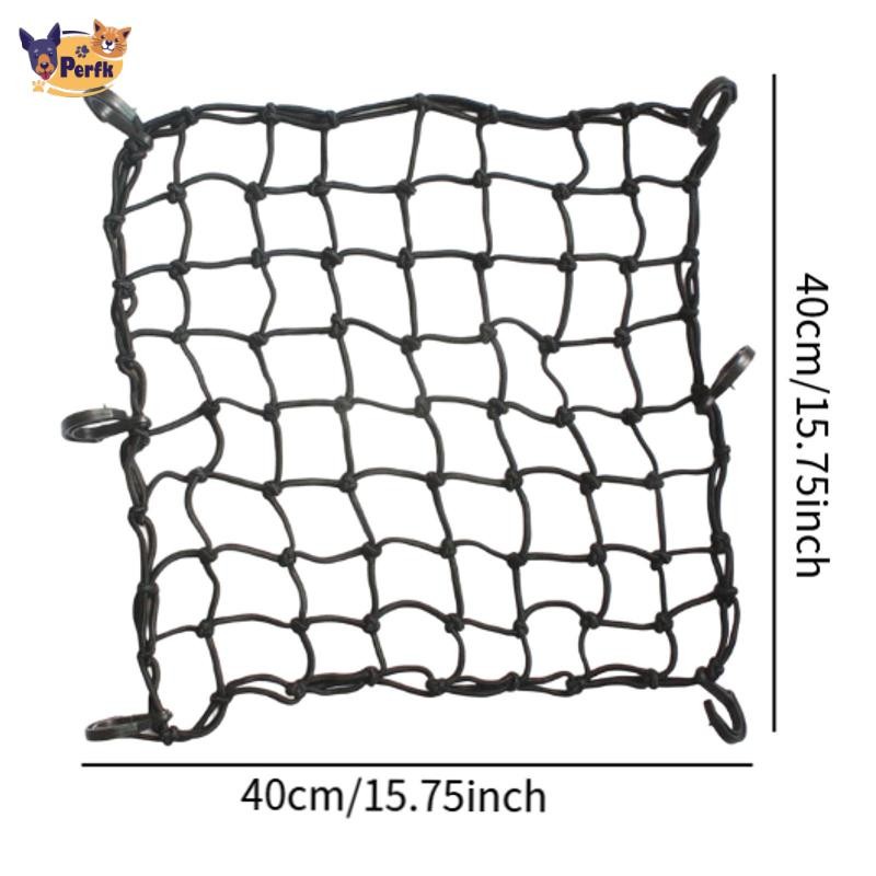 Lưới Hành Lý Xe Máy 6 Móc, Bảo Quản Mũ Bảo Hiểm, 16 X 16 Inch, Dành Cho Xe Đạp, ATV, Đi Xe Đạp