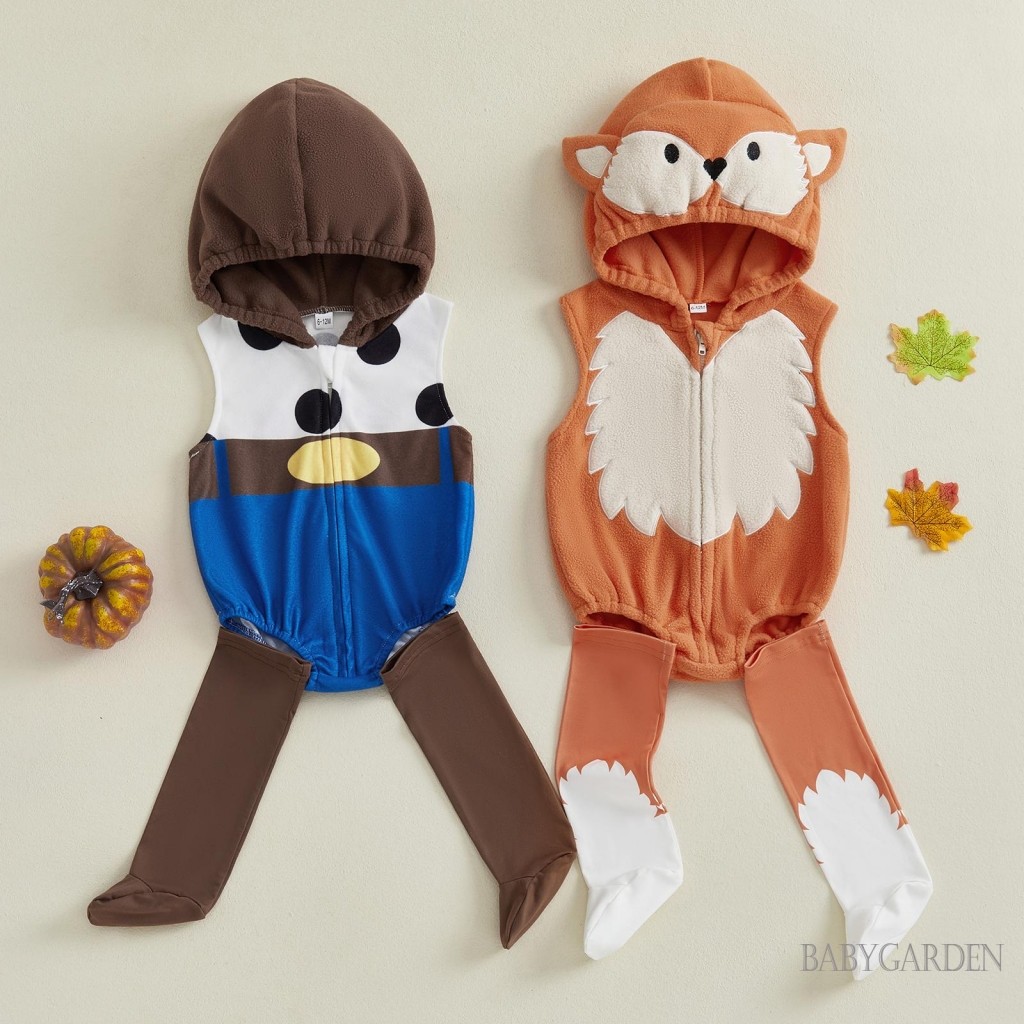 Trang phục Halloween cho bé Áo liền quần có mũ trùm đầu không tay và tất dài Bộ trang phục trẻ sơ sinh Trang phục sơ sinh