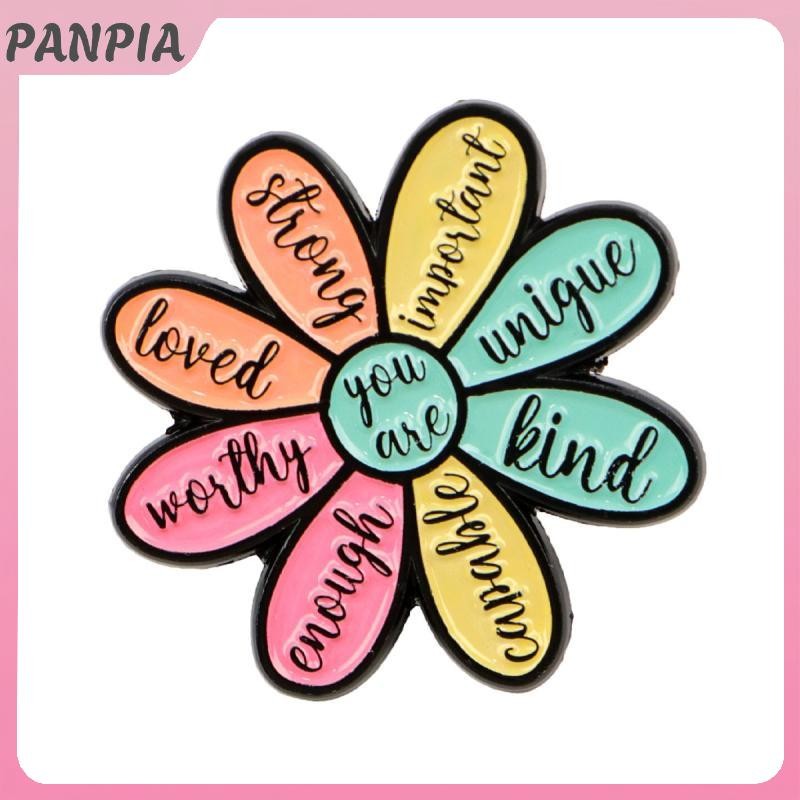 PANPIA-Tạo Ý Trích Dẫn Men Pin Động Lực Hoa Thổ Cẩm Thông Ve Áo Chân Nhắc Nhở Huy Hiệu Quần Áo Phụ Kiện Trang Sức Quà Tặng