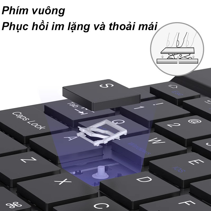 Bộ bàn phím và chuột Bluetooth 10 inch, dễ dàng mang theo phù hợp với máy tính bảng/điện thoại