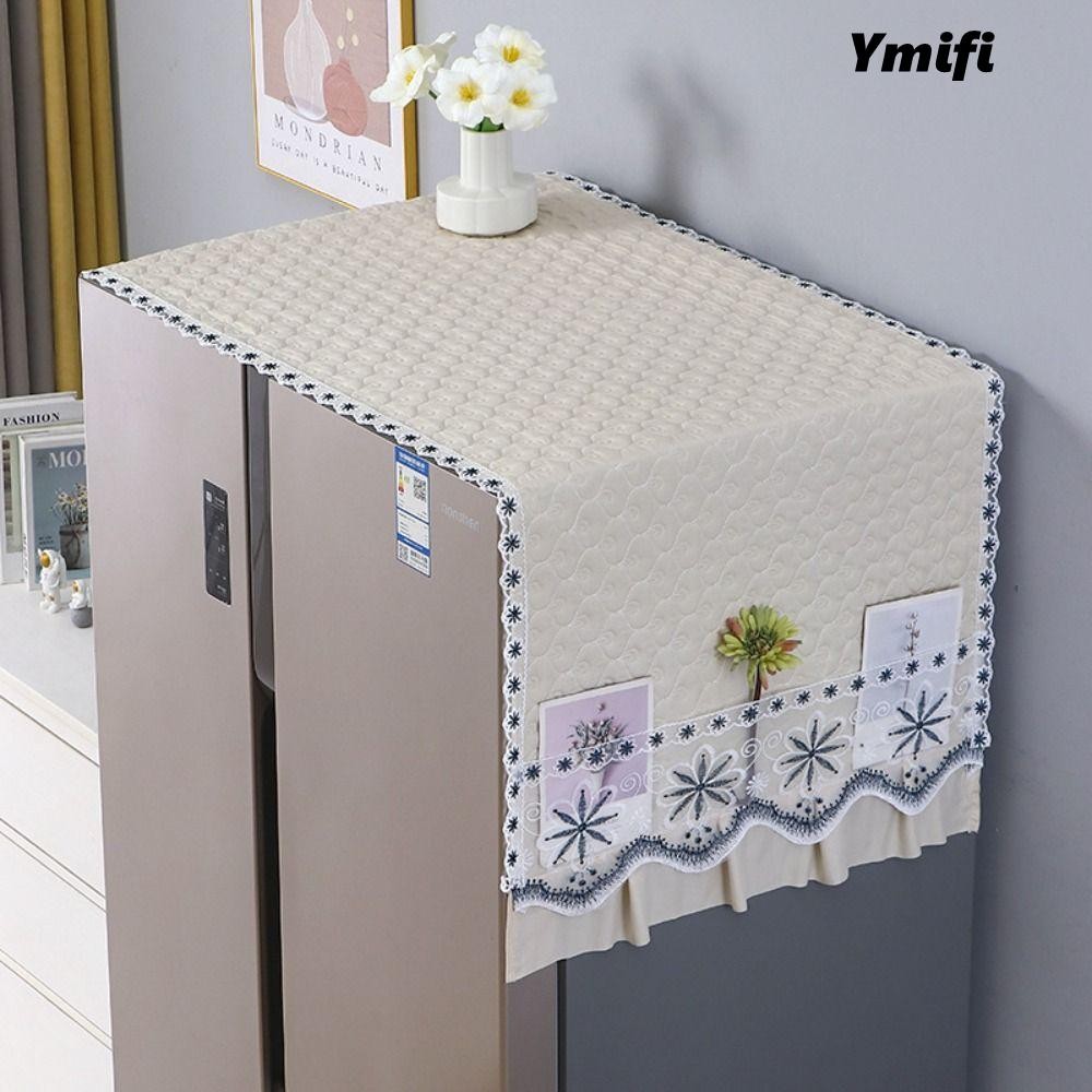 Vỏ trang trí tủ YMIFI, Tấm che bụi tủ lạnh một cửa 55x140cm, Khăn máy giặt chống bụi thêu sao biển