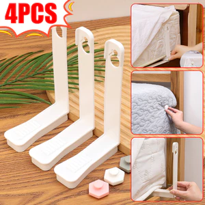 Kẹp tấm nệm chống trượt 4 cái / bộ - Dây buộc chăn ga gối vô hình có tay cầm không dấu vết, Giá đỡ nhựa ABS cho tấm trang bị / Vỏ chăn bông, 3 màu tùy chọn