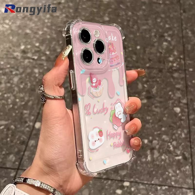 Ốp Điện Thoại Hình Thỏ Hoạt Hình Cho Honor 400 Lite 300 Ultra 200 Smart 100 90 80 70 Pro Plus 60 50 30 Pro Lite SE GT 5G 4G Vỏ Bốn Ngôi Trong Suốt Cặp Đôi Dễ Thương Ốp Lưng Mềm