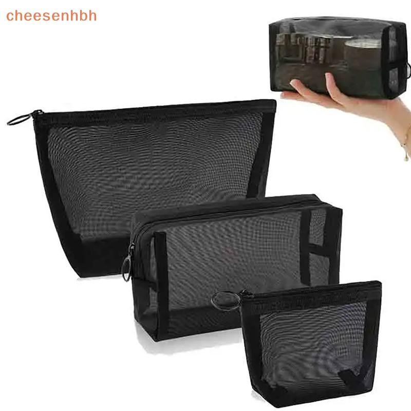 Cheehbh Lưới Trong Suốt Túi Đựng Mỹ Phẩm Nhỏ Lớn Màu Đen Túi Trang Điểm Di Động Du Lịch Vệ Sinh Tổ Chức Hộp Đựng Son Môi Túi Bảo Quản VN