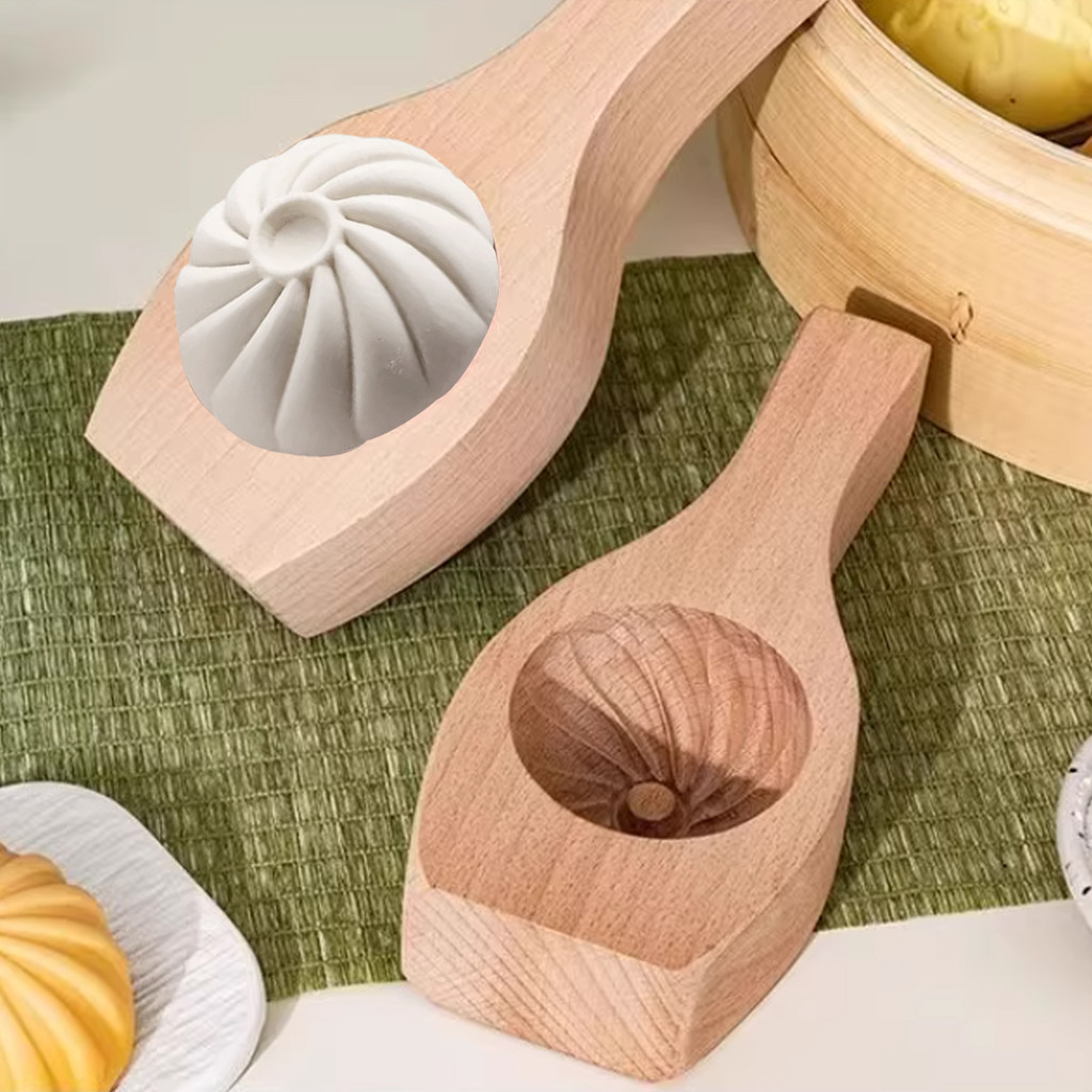 Khuôn bánh ngọt bằng gỗ nguyên khối 3 kích cỡ cho bánh bao / món tráng miệng | Dụng cụ nhà bếp thân thiện với môi trường với bề mặt nhẵn, dễ dàng làm sạch & thiết kế chống dính