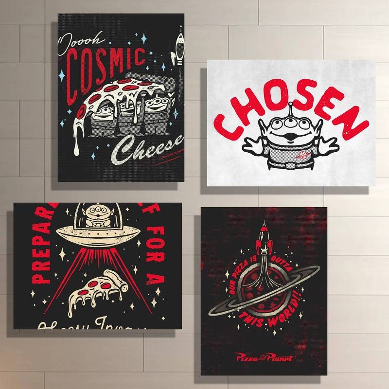 Tranh Canvas Câu Chuyện Đồ Chơi Pizza Hành Tinh Phiêu Lưu Trang Trí Tường Nhà Poster Canvas