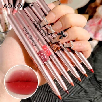 AONOKEY Bút Son Môi AONOKEY, Bút Lót Môi Mờ, Trang Điểm Môi Chống Dính Cốc Bút Kẻ Chống Thấm Nước Lâu Dài Chì Nữ