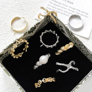 Đồng Chép Vàng Giữ Màu Vàng 18k Rỗng Nhẫn Ngọc Trai Giá Đỡ Nhẫn Tự Làm Handmade Trang Sức Nhẫn Phụ Kiện Chất Liệu