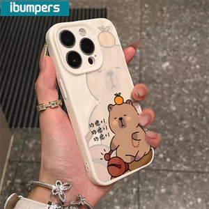 ibumpers Ốp lưng Iphone Hài Hước Hoạt Hình Capybara-Phật Couple Ốp Điện Thoại Mỏng Silicon Mềm Chống Sốc Cho Iphone 15 14 12 13 11 Pro Max IP 7 8 Plus Iphon X XS