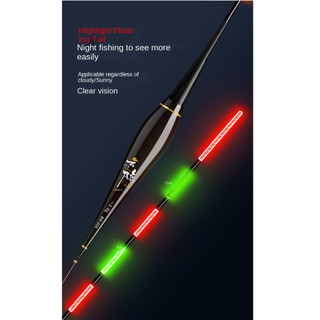 Phao ánh sáng WOOLYNOOK, Phao câu cá điện tử nhẹ 6 phao, Đèn báo trượt Drift Tube Bobbers Câu cá đêm