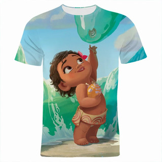 Phim Mùa Hè Nam 3D In Hình Áo Thun Moana Bé Trai Bé Gái Trẻ Em Hoạt Hình Áo Thun Nữ Tay Ngắn Nam Áo Tee Áo