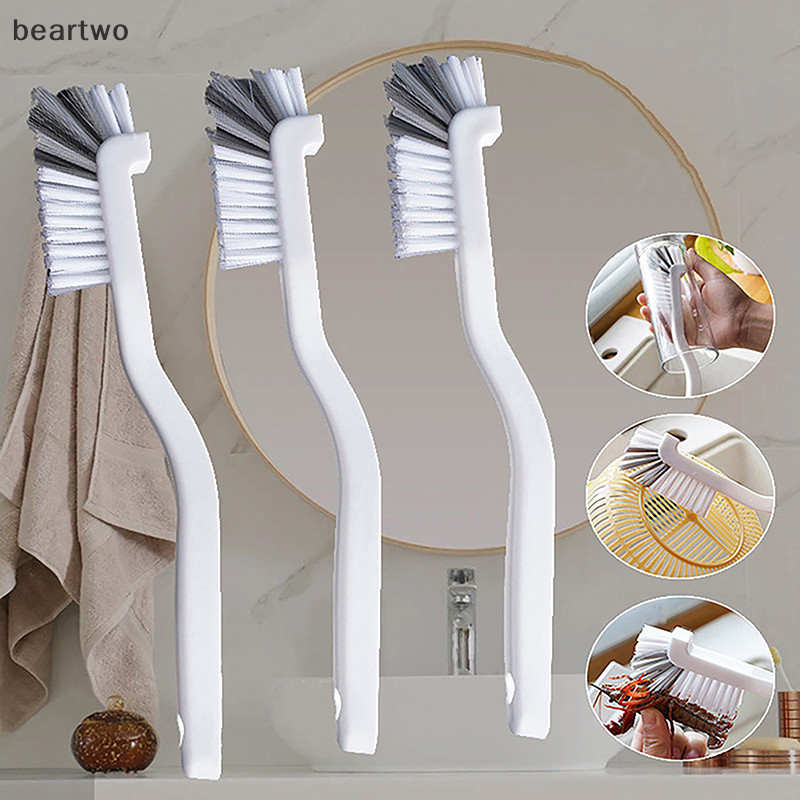 < Beartwo > 1 Bàn Chải Vệ Sinh Tay Cầm Dài Bình Sữa Thủy Tinh Ống Vệ Sinh Bàn Chải Nhựa Làm Sạch Đĩa Dụng Cụ Nhà Bếp Gia Đình Đẹp