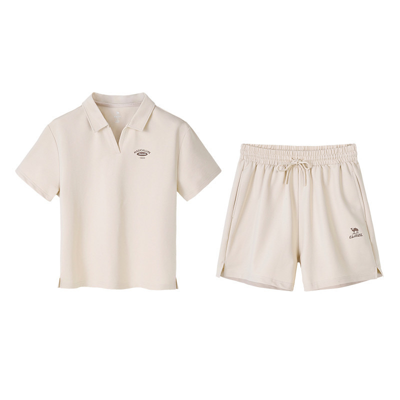 Ảnh Bộ đồ thể thao CAMEL CROWN dành cho nữ Polo tay ngắn Top American Ve áo thun Quần Short Bộ đồ hai mảnh 2