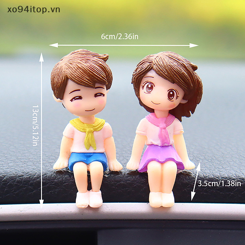 Xoitop Hoạt Hình Dễ Thương Phụ Kiện Ô Tô Đôi Di Chuyển Được Bóng Búp Bê Dễ Thương Xe Đồ Trang Trí Hôn Cặp Búp Bê Trang Trí Ô Tô Đồ Trang Trí VN