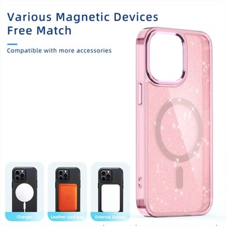Ốp điện thoại Acrylic bóng cứng lấp lánh từ tính mạnh mẽ cho Samsung Galaxy A55 A15 A35 A05S A05 A25 S24 FE Ultra Plus S23 FE