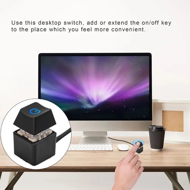 Công tắc nguồn PC được chiếu sáng LED - Cáp mở rộng 1,9m cho bo mạch chủ, Nút bật / tắt bên ngoài tiện lợi cho máy tính để bàn