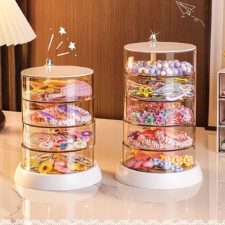 Hộp đựng bàn xoay MEGOCE, Hộp đựng đồ trang sức xoay trong suốt chống bụi, Giá đỡ trưng bày Hộp đựng vòng bông tai nhiều lớp