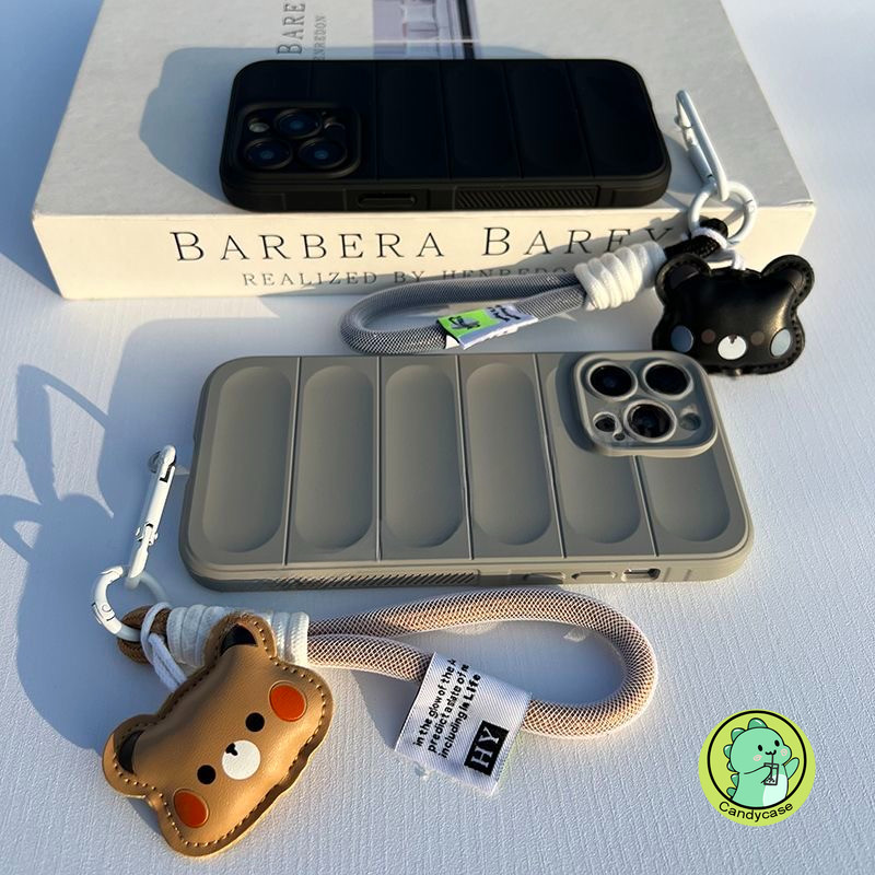 Vỏ Có Dây Đeo Cho Tecno Spark 40 Pro Camon 40 Pro 5G 4G Đơn Giản 3D Stereo Cover Hoạt Hình Dễ Thương Gấu Dây Đeo Tay Chống Sốc Trượt Matte Soft Case