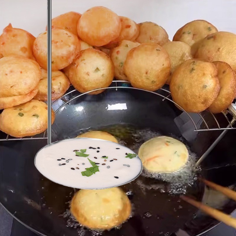 Dành Cho Bánh Chảo Bánh Tôm Chiên - Tiện Ích Nấu Ăn Nhà Bếp - Thìa Thịt Viên - Khuôn Thực Phẩm Chiên - Chống Dính, Tròn, Thép Không Gỉ - Muỗng Chiên Đồ Ăn Nhẹ