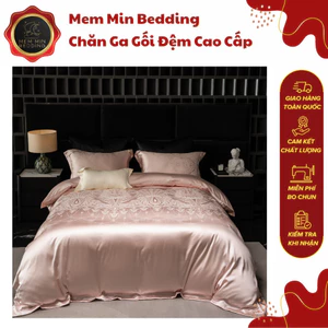 Bộ Chăn Ga Gối Cologne Gấm Tencel In Hoạ Tiết Hoa Văn Tinh Tế Sang Trọng - MemMinbedding Luxury