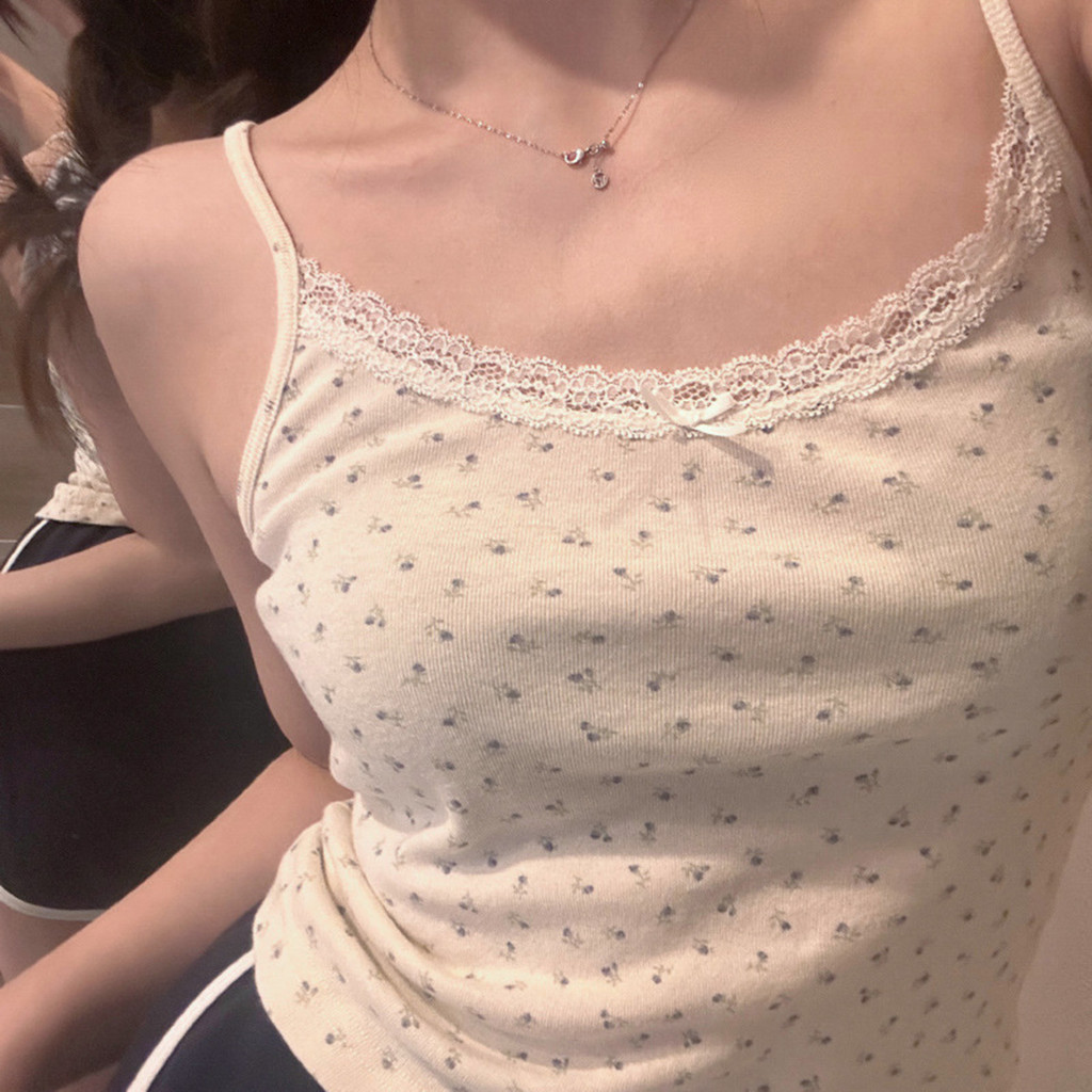 Nữ Họa Tiết Hoa Cơ Bản Tee Tay Ngắn Thoải Mái Áo Thun Slim Fit Đáng Yêu Camisoles