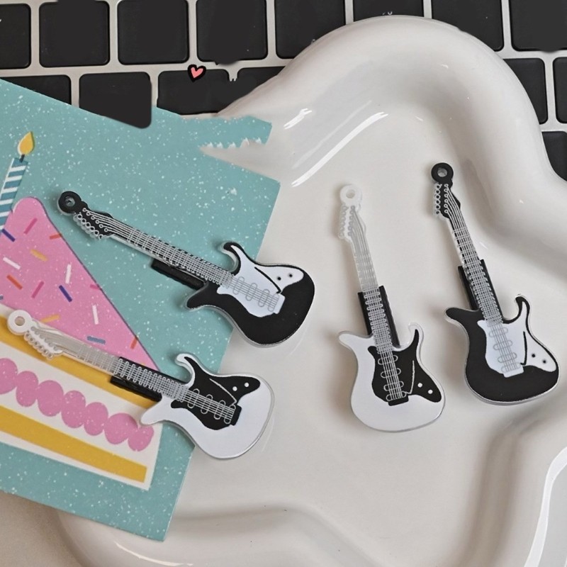 YOI Thanh Lịch Kẹp Tóc Guitar Kẹp Tóc Đàn Guitar Sáng Tạo Nhạc Cụ 2000s