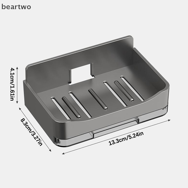 < Beartwo > Hộp đựng xà phòng phòng tắm Giá đỡ xà phòng treo tường tự do Dụng cụ sắp xếp xà phòng thoát nước đôi Món ăn phòng tắm Phụ kiện đẹp