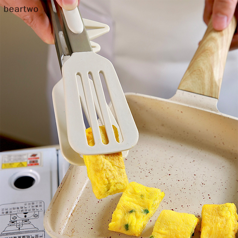 < Beartwo > Kẹp thực phẩm bằng thép không gỉ Kẹp bếp bằng silicon chống trượt Kẹp nấu ăn Bbq Dụng cụ Salad nướng Phụ kiện nhà bếp Đẹp
