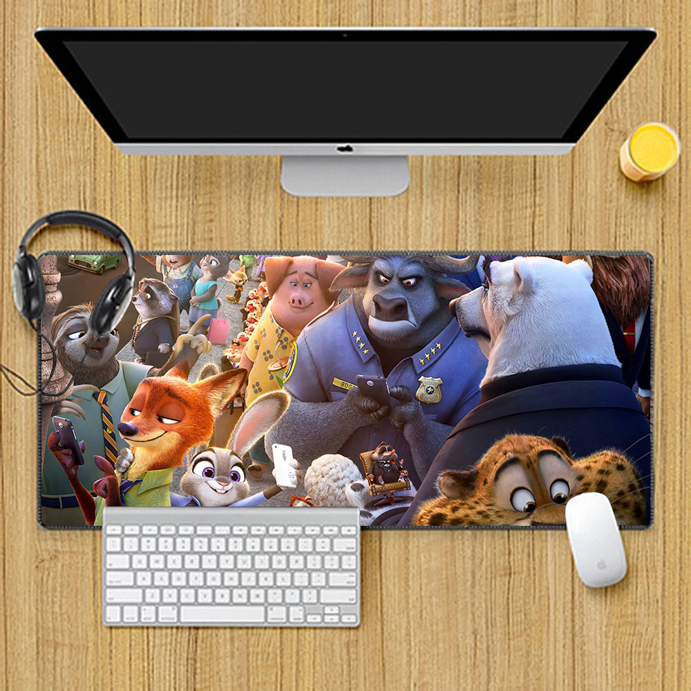 Zootopia Mousepad HD In Máy Tính Game Thủ Khóa Cạnh Chống Trơn Trượt Miếng Lót Chuột XXL90x40cm Bàn Phím PC Để Bàn Pad
