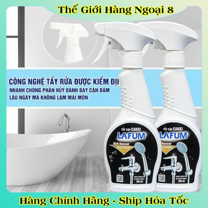 Chai Xịt Tẩy Cặn Canxi LAFUM Chống Ăn Mòn Inox Vệ Sinh Vòi Rửa, Vòi Sen, Vách Kính - HÃNG LAFUM