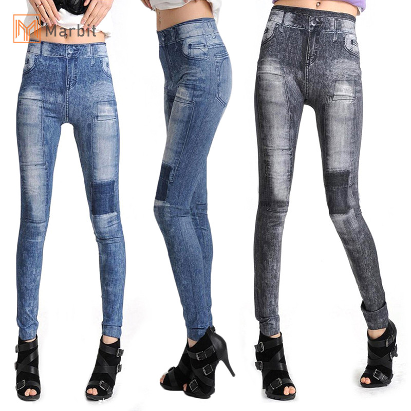 Marbit Nữ Skinny Denim Co Giãn Quần Legging Thời Trang Quần Jean Quần Legging Mới
