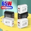 Ổ cắm sạc GaN ITRUMPET 65W, Bộ sạc điện thoại USB A + C sạc nhanh, Phụ kiện PD Type C Bộ sạc USB C EU / US cho / /