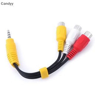 NDY 1Pc 3.5mm aux nam âm thanh nổi sang 3 nữ video âm thanh AV cáp chuyển đổi N
