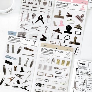 Sticker PPM Retro Clip chất liệu PET trang trí sổ tay Nhà Kawaii